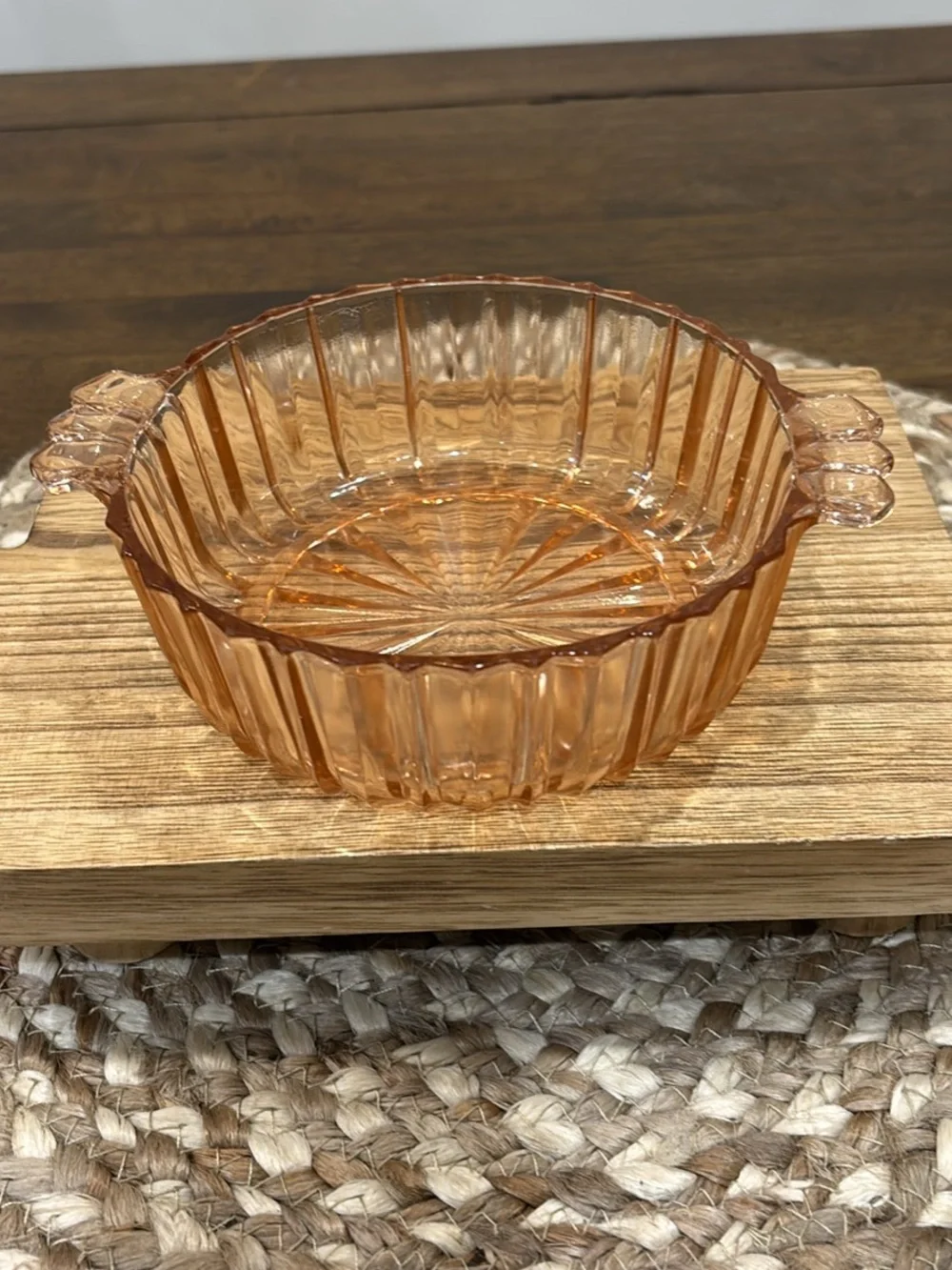 Vintage Pink Carnival Glass Serving Dish